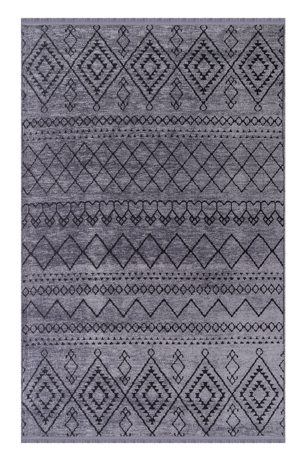 Dark gray washable chenille rug from Netline Home, featuring soft, plush texture and machine washable convenience.