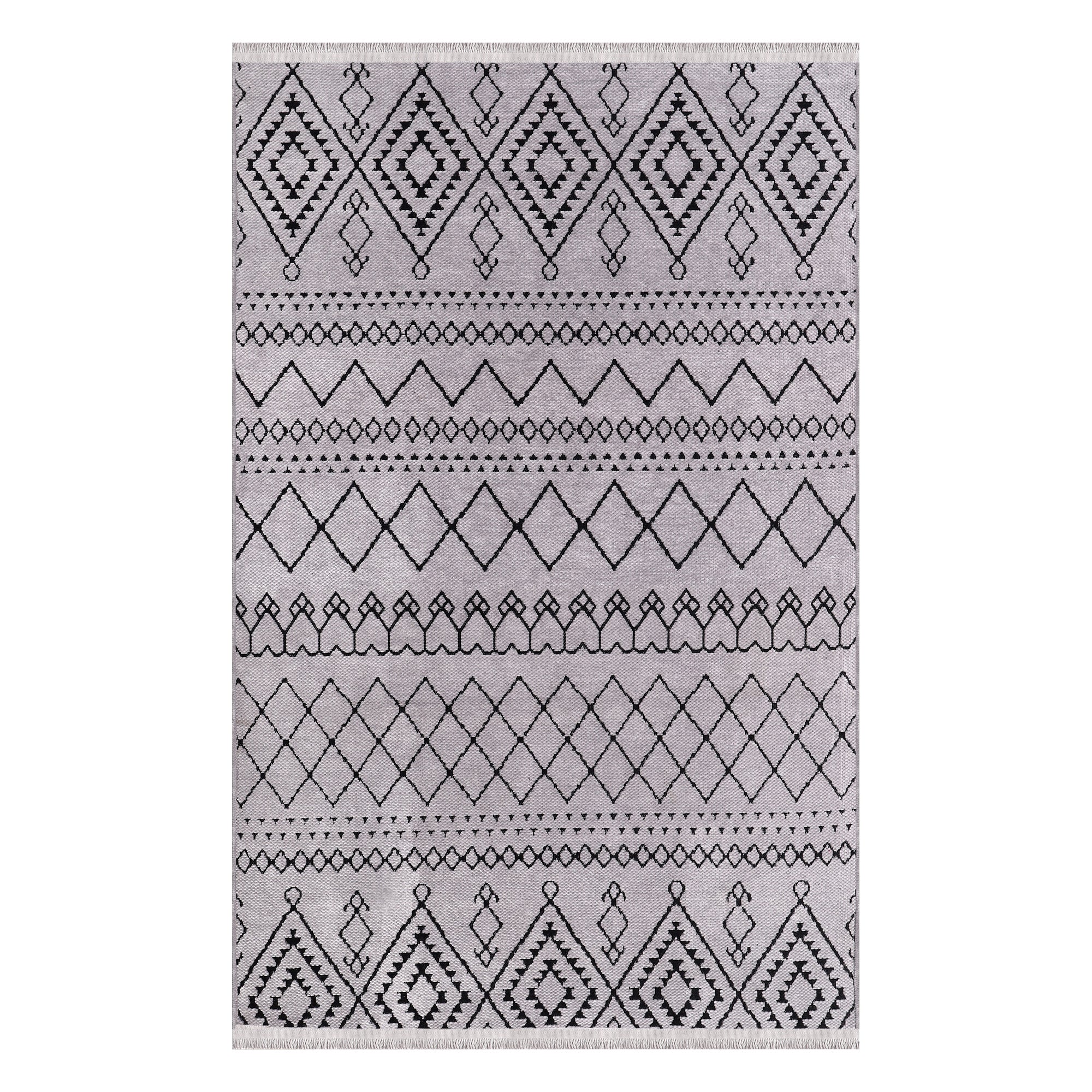 Netline Home Machine Washable Rug RW1801 – GRAY Soft Chenille