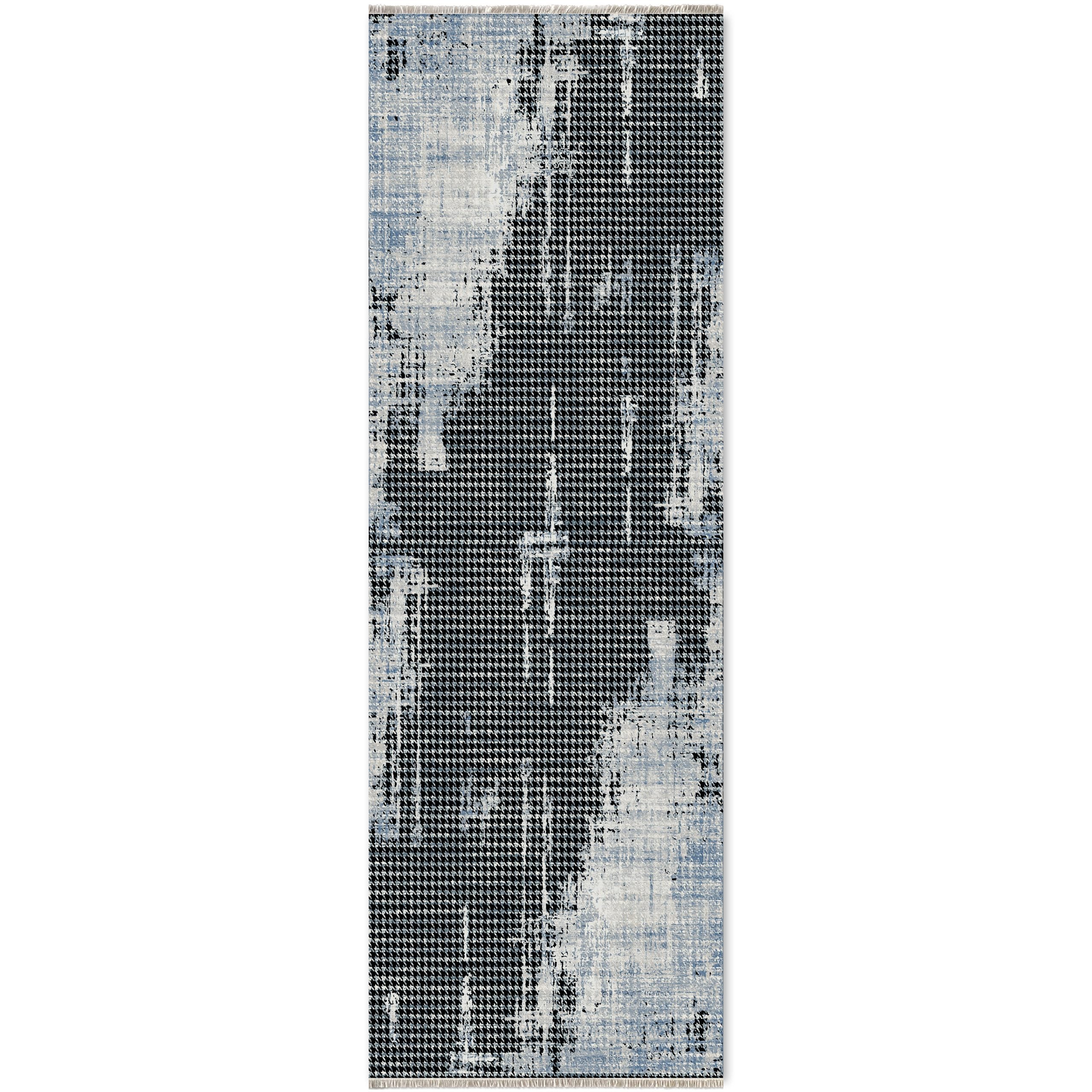 Netline Home Blue Navy Black Anthracite Modern Machine Washable Chenille Rug Design 17-04 - Gallery Image 6 - Netline Home