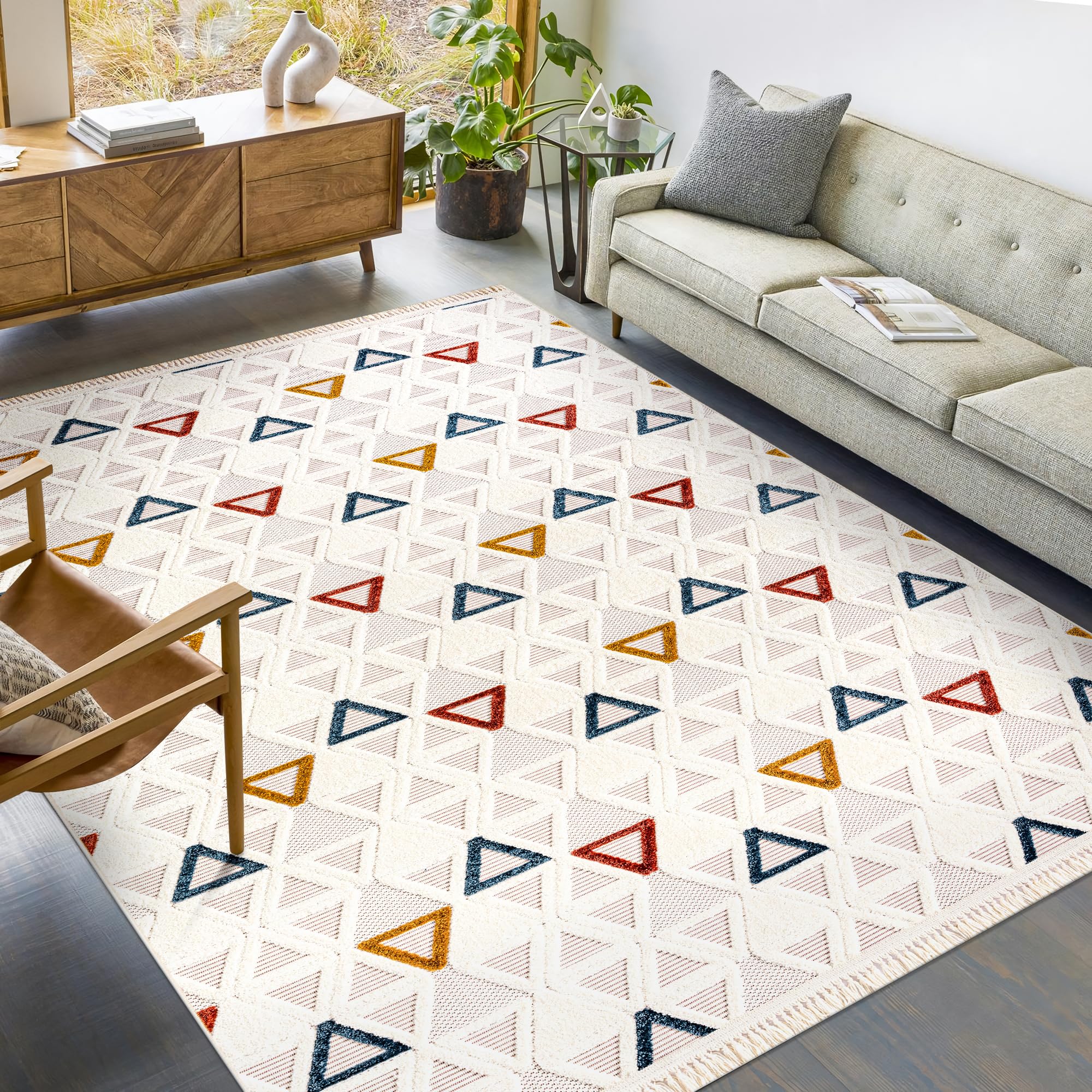 Netline Home RUGS DEPOT Area Rug for Living Room, Bedroom & Hallway β Soft & Durable Low Pile Area Rugs β Bohemian, Aztec & Boho Style β Pet & Kid-Friendly, Ideal for High-Traffic Areas (Copy)