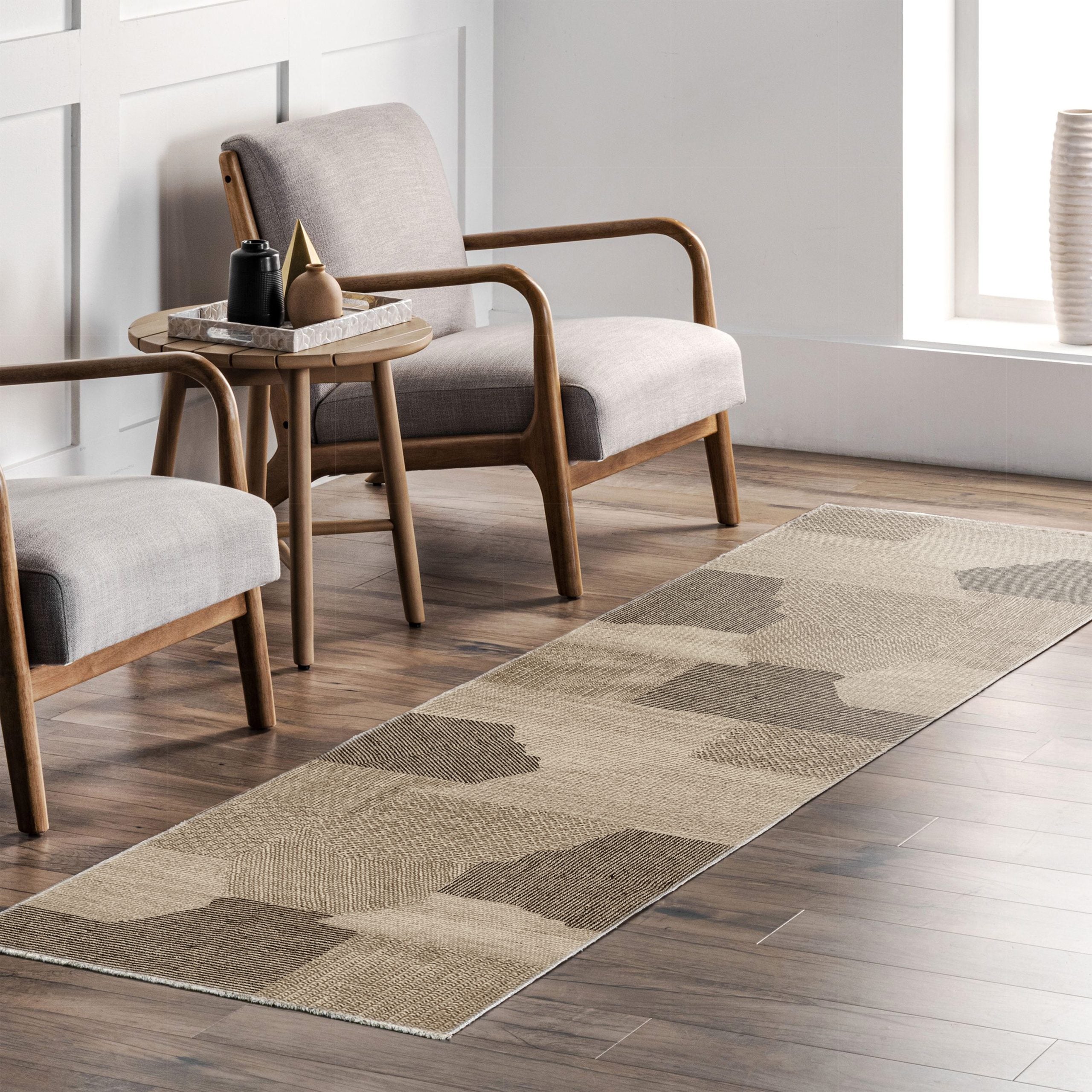 Netline Home Mink Brown Modern Machine Washable Chenille Rug Design NH7035 - Gallery Image 6 - Netline Home