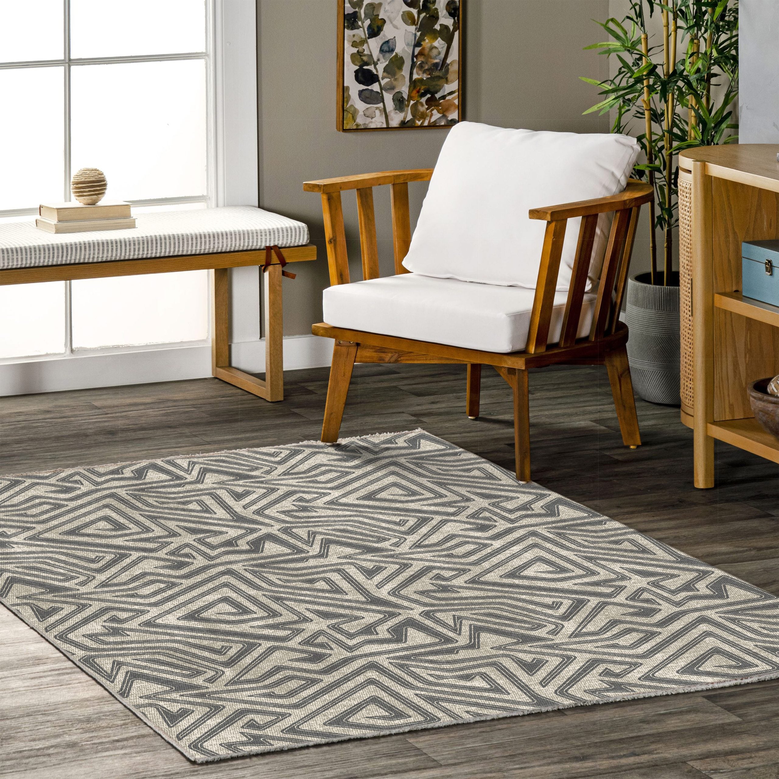 Netline Home Mink Brown Modern Machine Washable Chenille Rug Design NH7038 - Gallery Image 4 - Netline Home