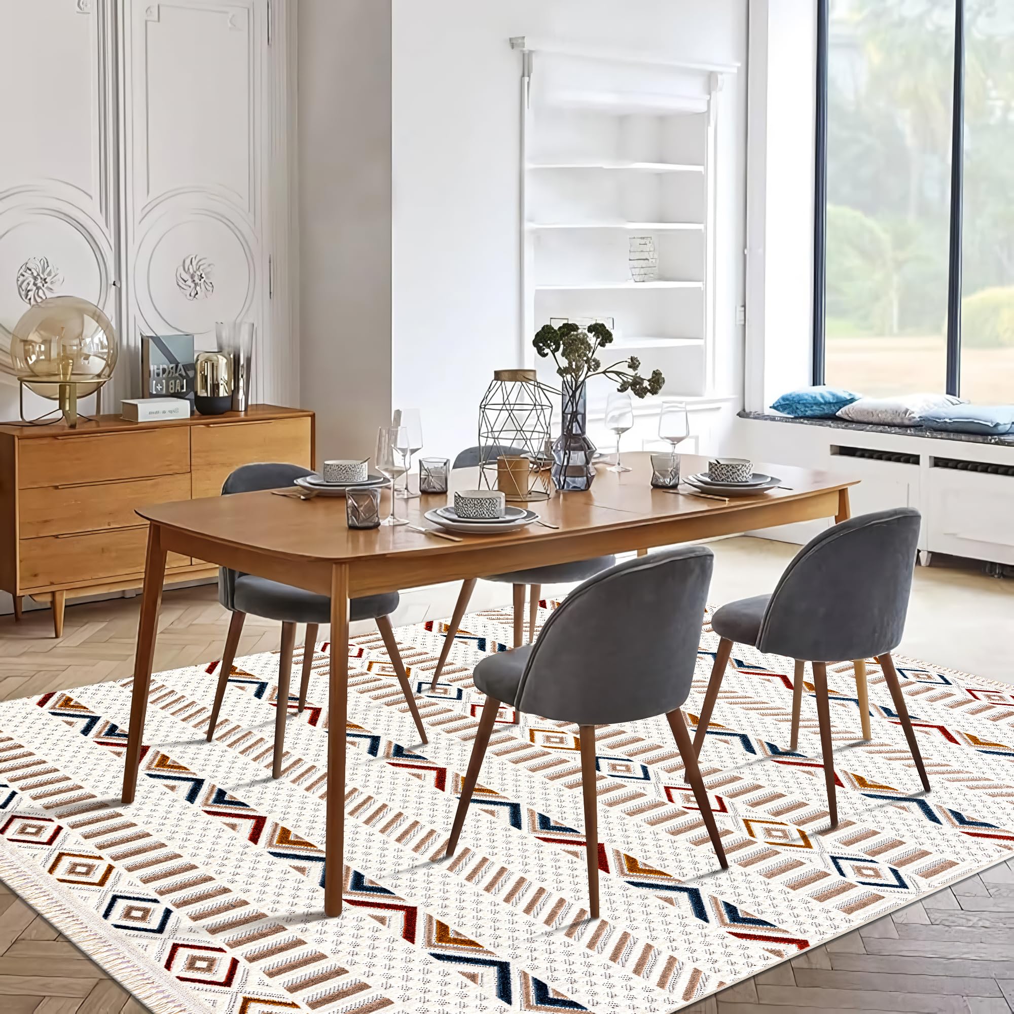 Netline Home RUGS DEPOT Area Rug for Living Room, Bedroom & Hallway β Soft & Durable Low Pile Area Rugs β Bohemian, Aztec & Boho Style β Pet & Kid-Friendly, Ideal for High-Traffic Areas (Copy)