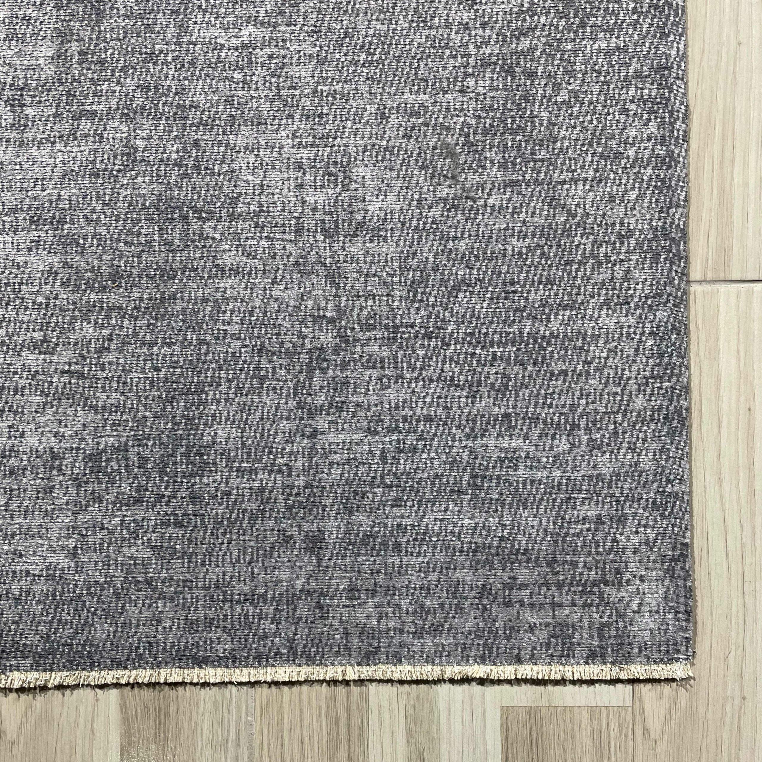 Netline Home Gray Silver Green Khaki Modern Machine Washable Chenille Rug Design NH7106 - Detailed Photoshoot - Netline Home