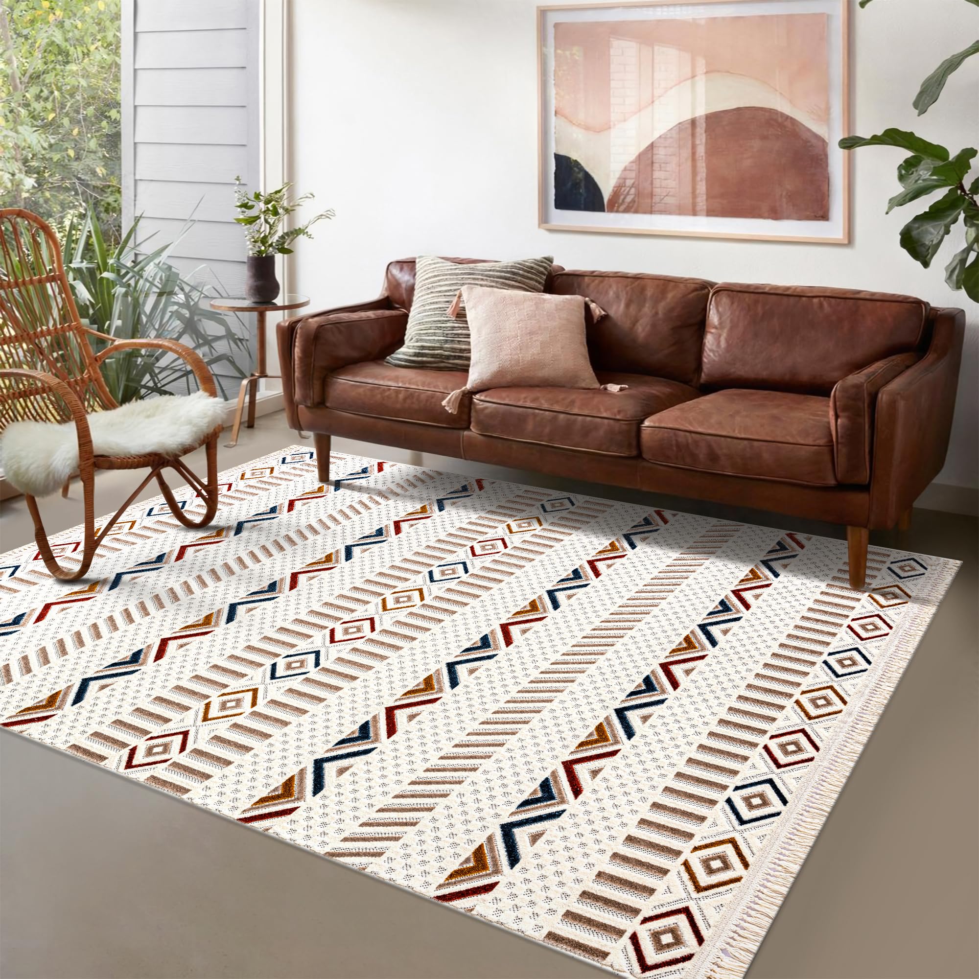 Netline Home RUGS DEPOT Area Rug for Living Room, Bedroom & Hallway β Soft & Durable Low Pile Area Rugs β Bohemian, Aztec & Boho Style β Pet & Kid-Friendly, Ideal for High-Traffic Areas (Copy)