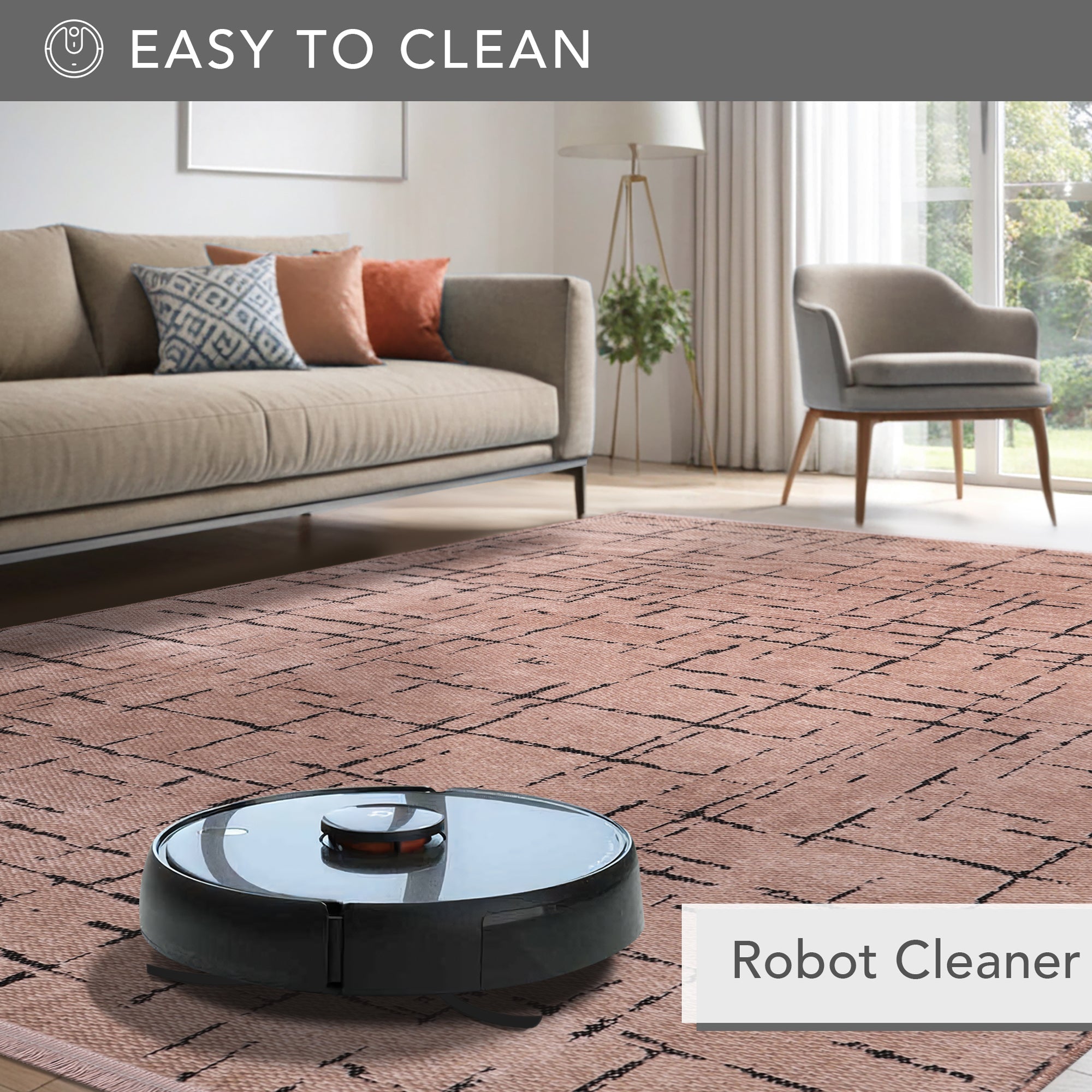 Netline Home Machine Washable Rug NT201 – BROWN Soft Chenille