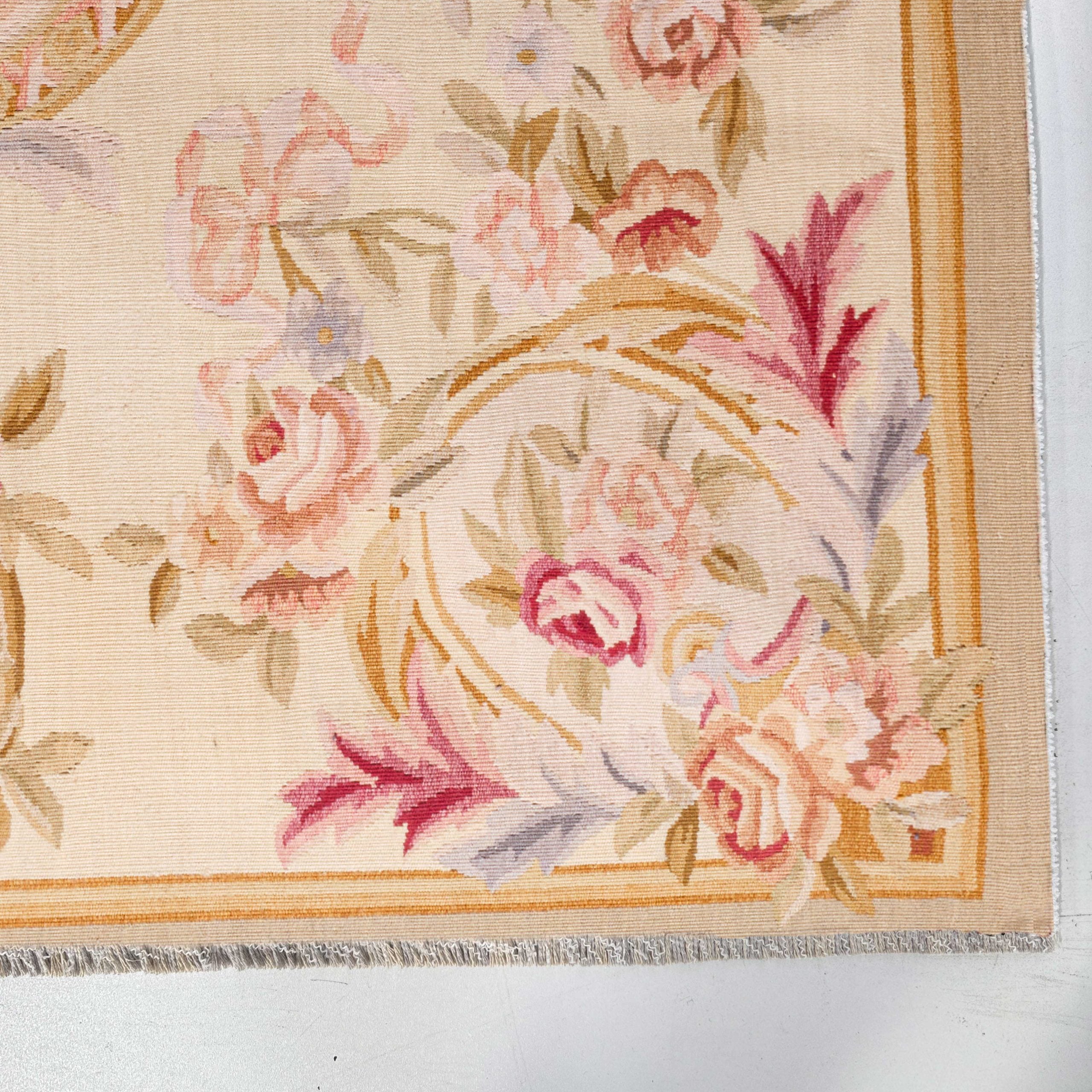 Netline Home Cream White Pink Fuchsia Ethnic Classic Vintage Machine Washable Chenille Rug Design 3017-01 - Gallery Image 3 - Netline Home