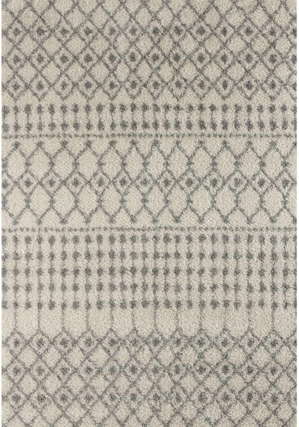 Moroccan Ivory Grey Shaggy Rug – 1000