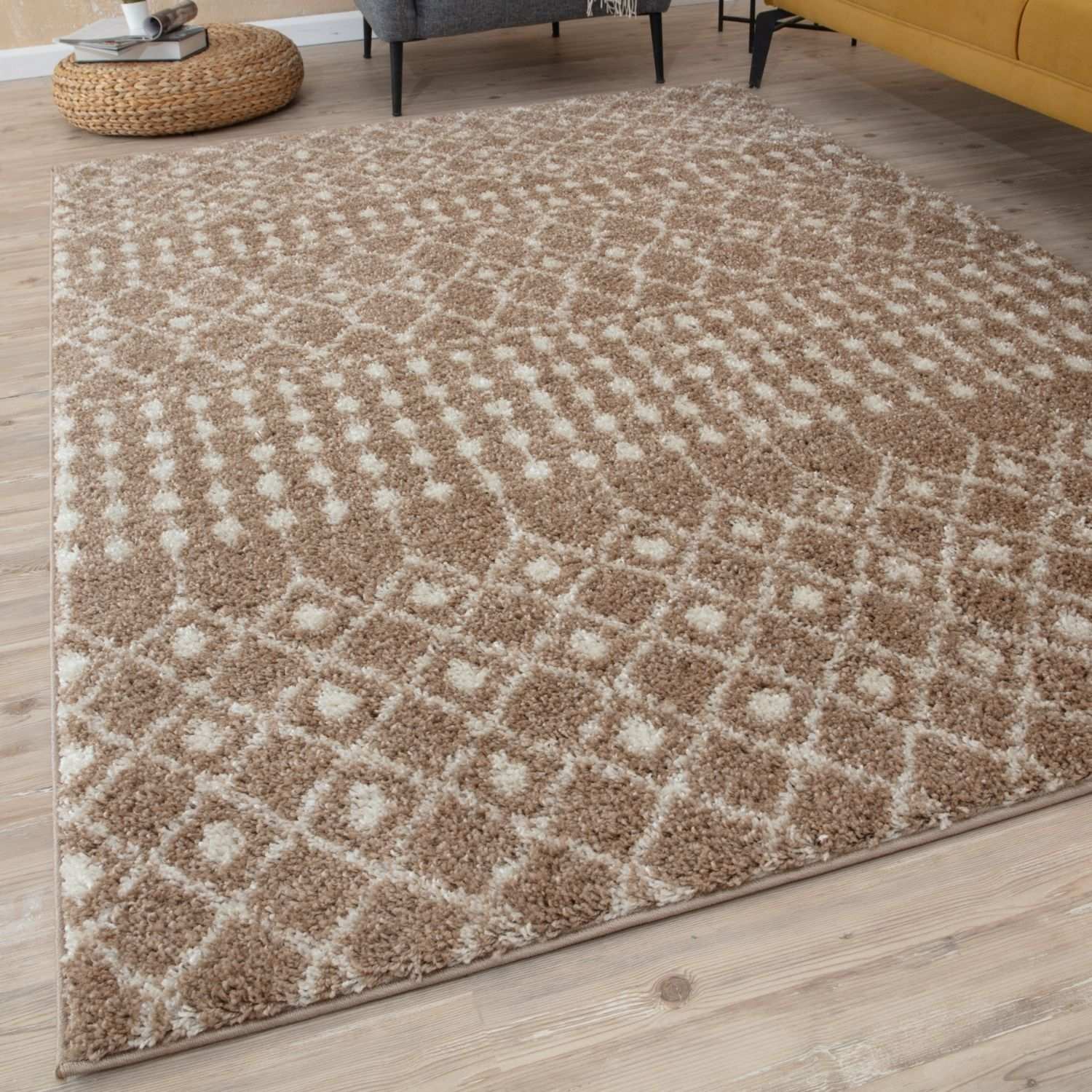 Moroccan Beige Shaggy Rug | 1020