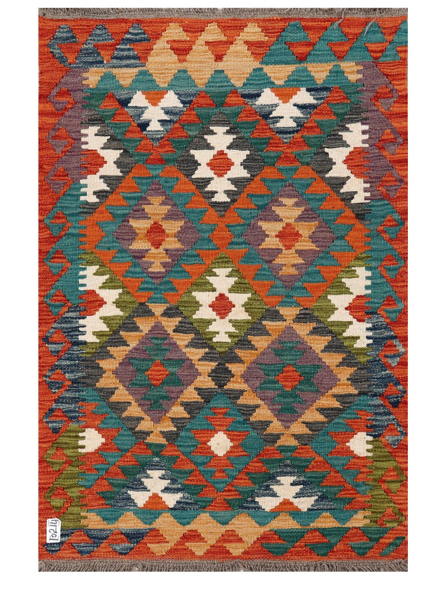 Maimana Afghanistan Kilim Rug - 122 x 80 cm