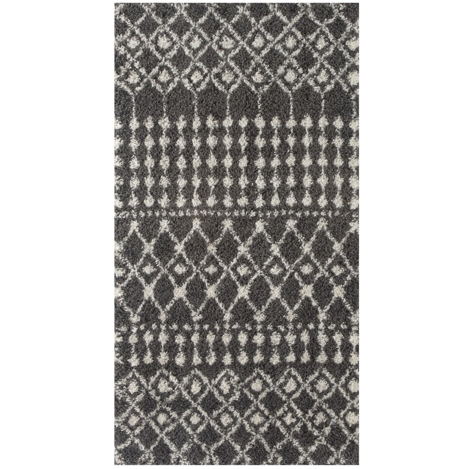 Moroccan Dark Grey Shaggy Rug | 1040