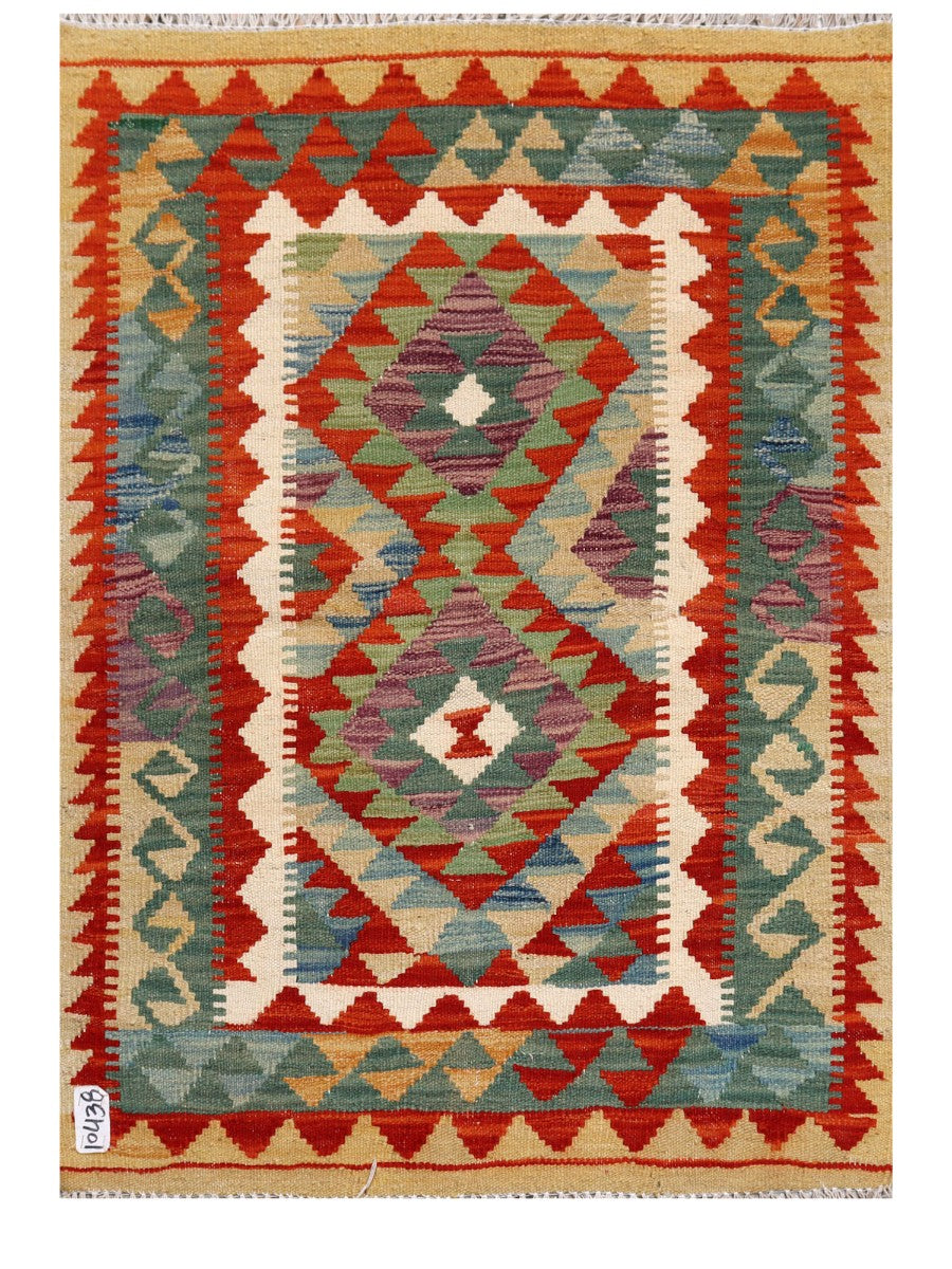 Maimana Afghanistan Kilim Rug - 116 x 85 cm
