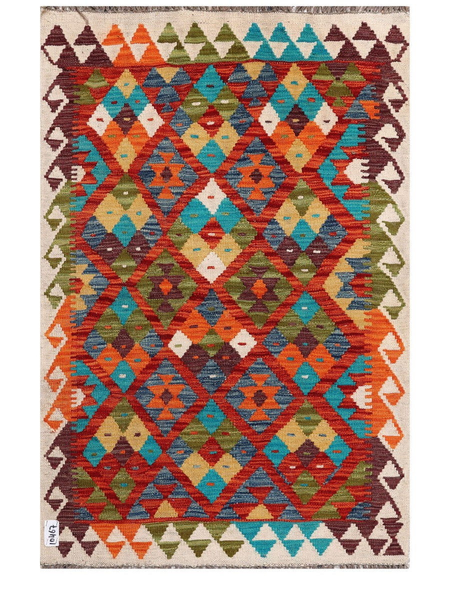 Maimana Afghanistan Kilim Rug - 130 x 88 cm