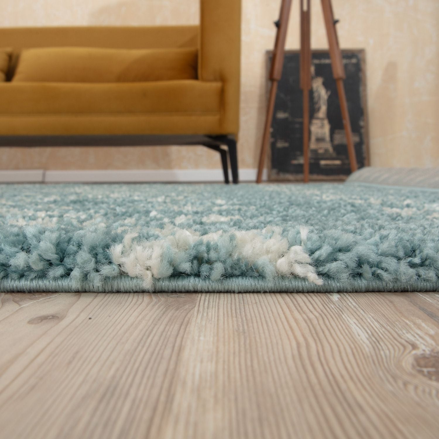 Moroccan Duck Egg Blue Shaggy Rug | 1050