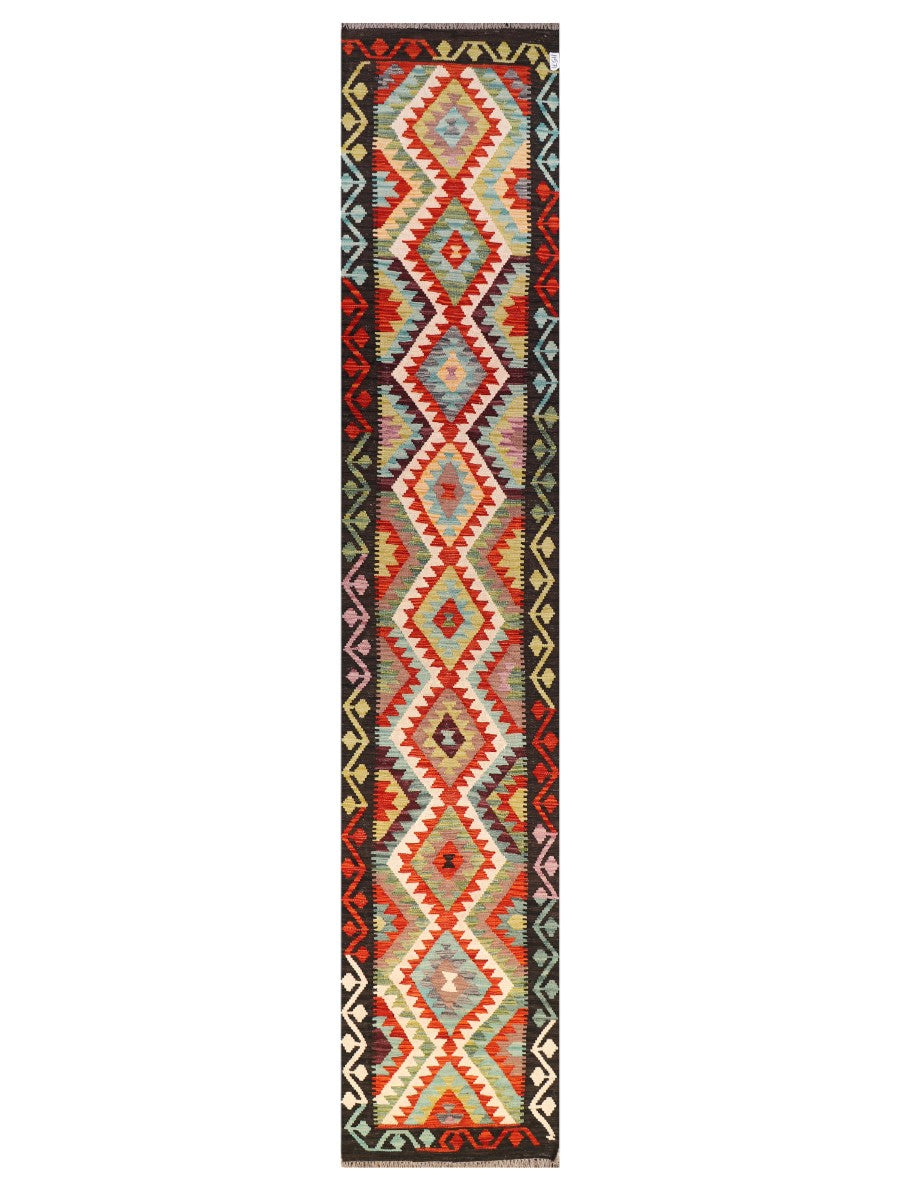 Maimana Afghanistan Kilim Runner - 387 x 72 cm