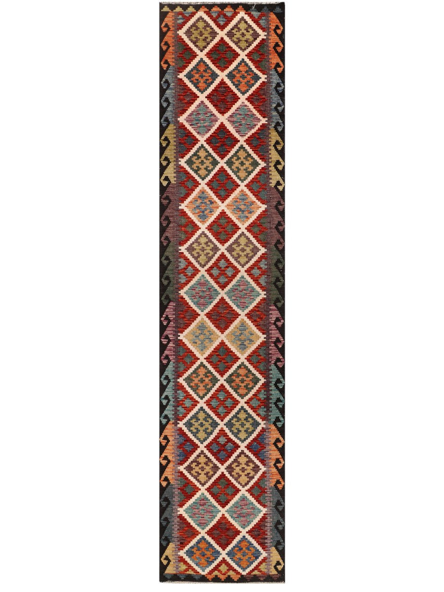 Maimana Afghanistan Kilim Runner - 388 x 84 cm