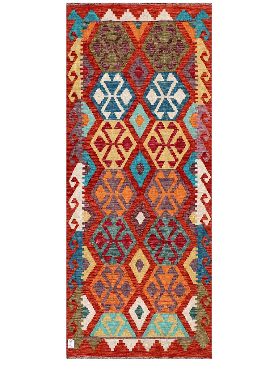 Maimana Afghanistan Kilim Rug - 198 x83 cm