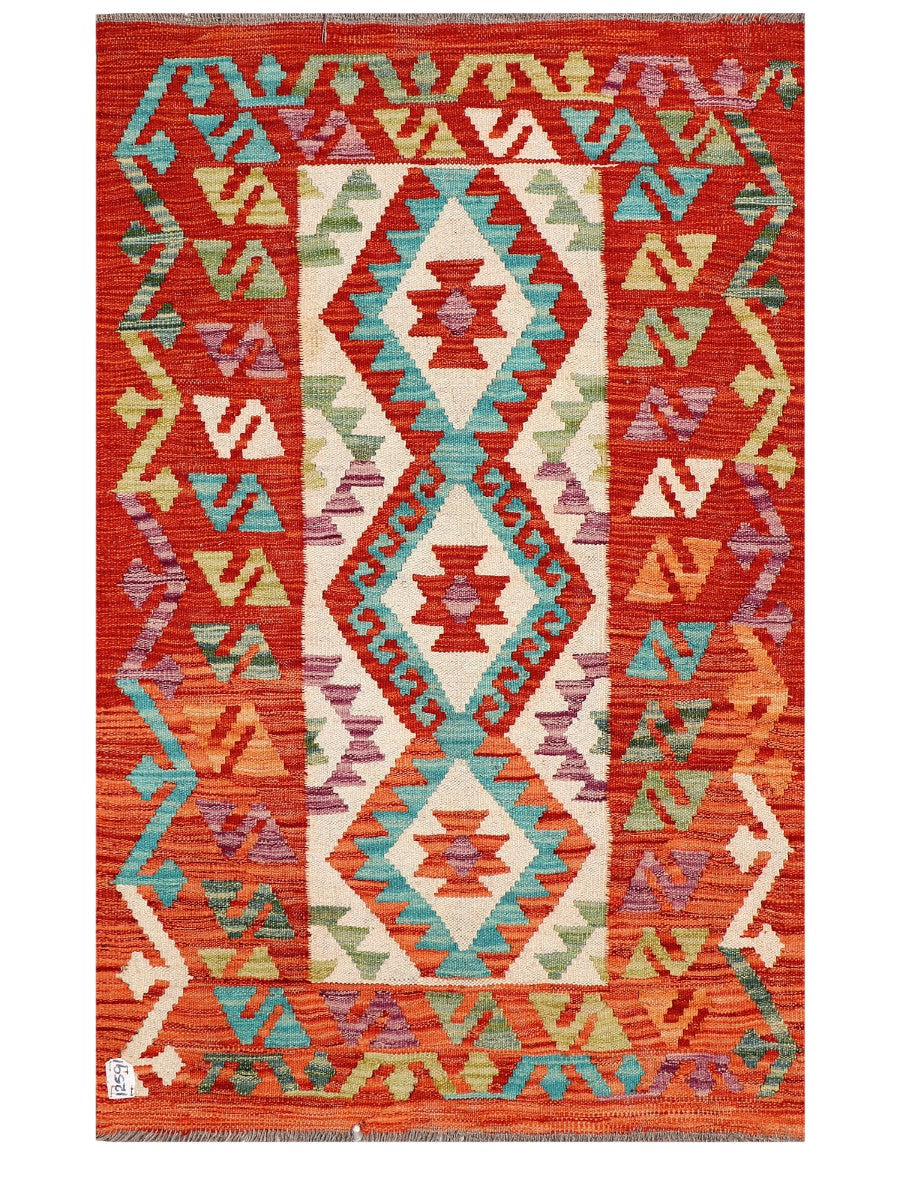 Maimana Afghanistan Kilim Rug - 135 x 88 cm
