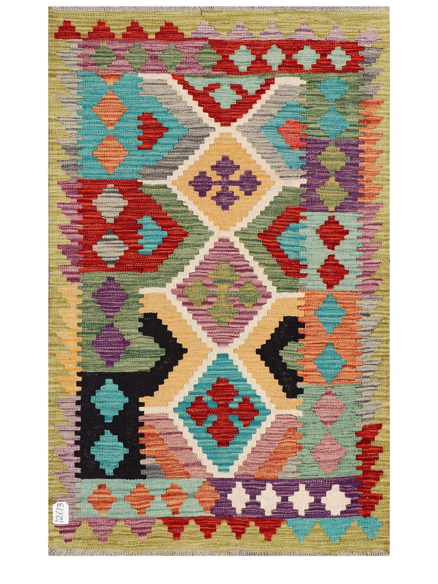 Maimana Afghanistan Kilim Rug - 122 x 79 cm