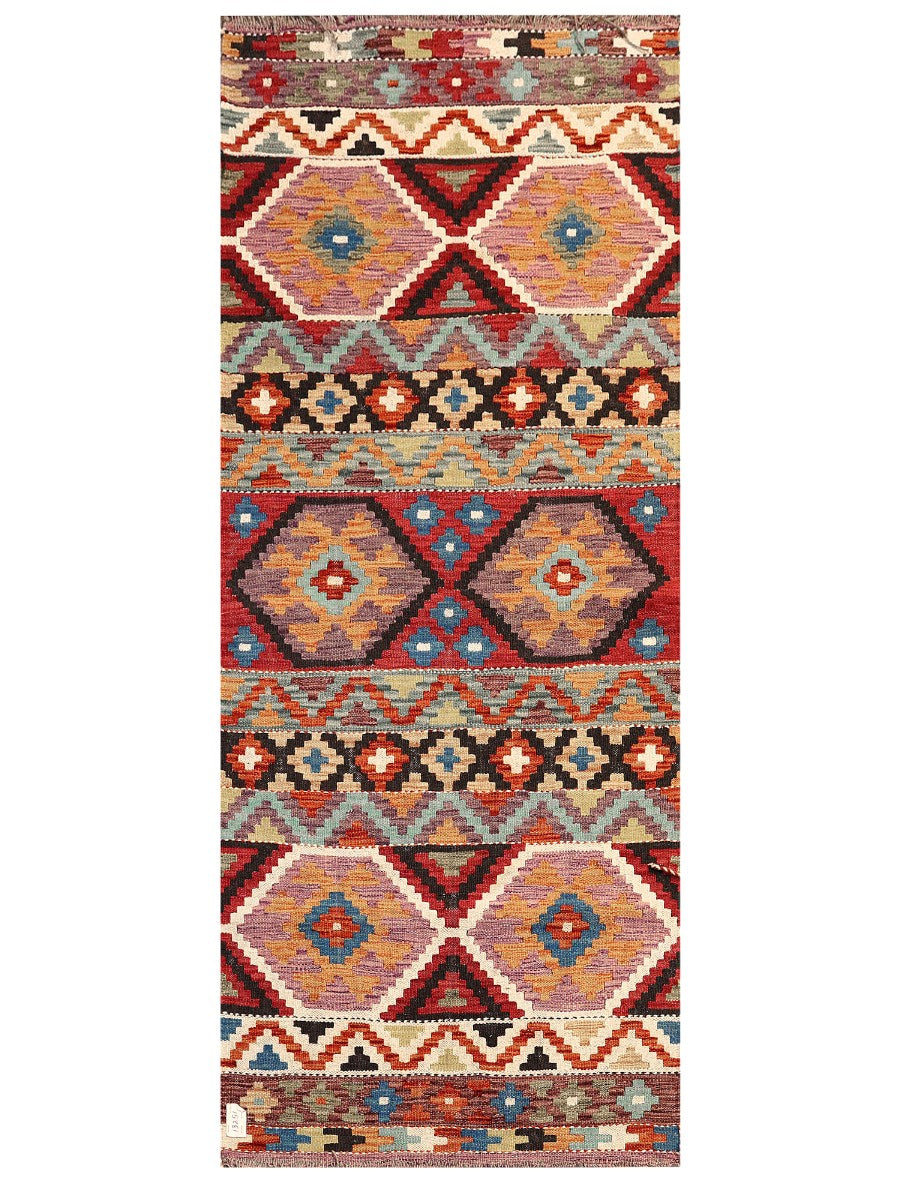 Maimana Afghanistan Kilim Rug - 203 x83 cm