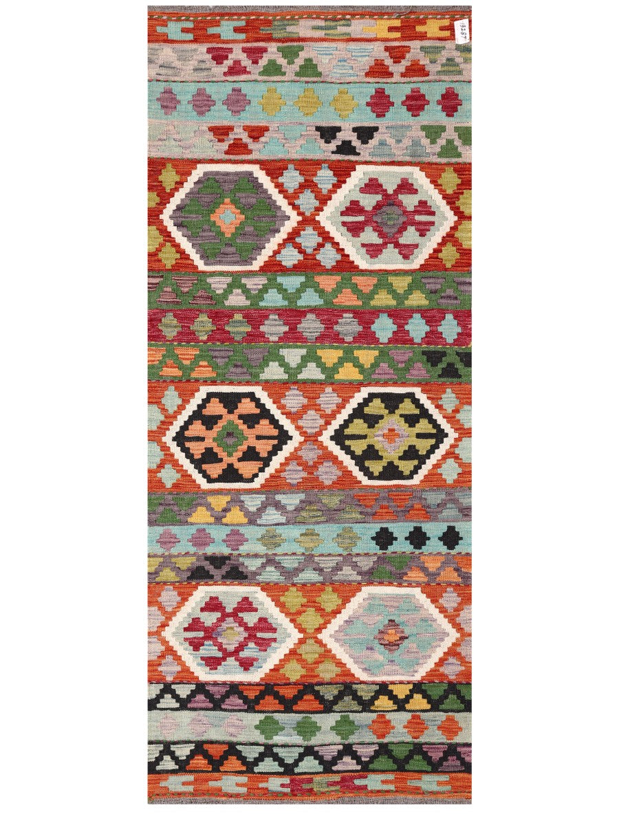 Maimana Afghanistan Kilim Rug - 207 x84 cm