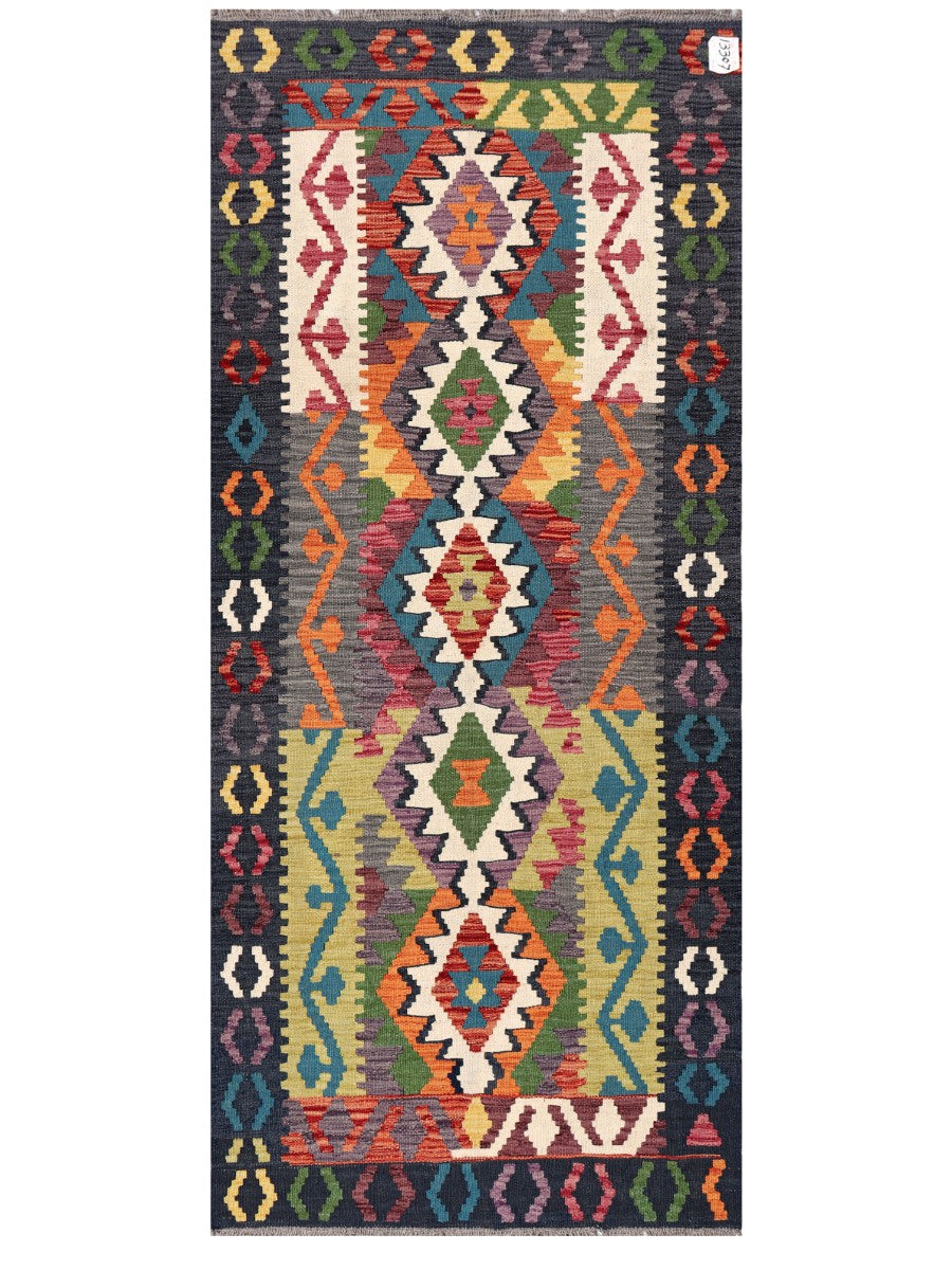 Maimana Afghanistan Kilim Rug - 196 x85 cm