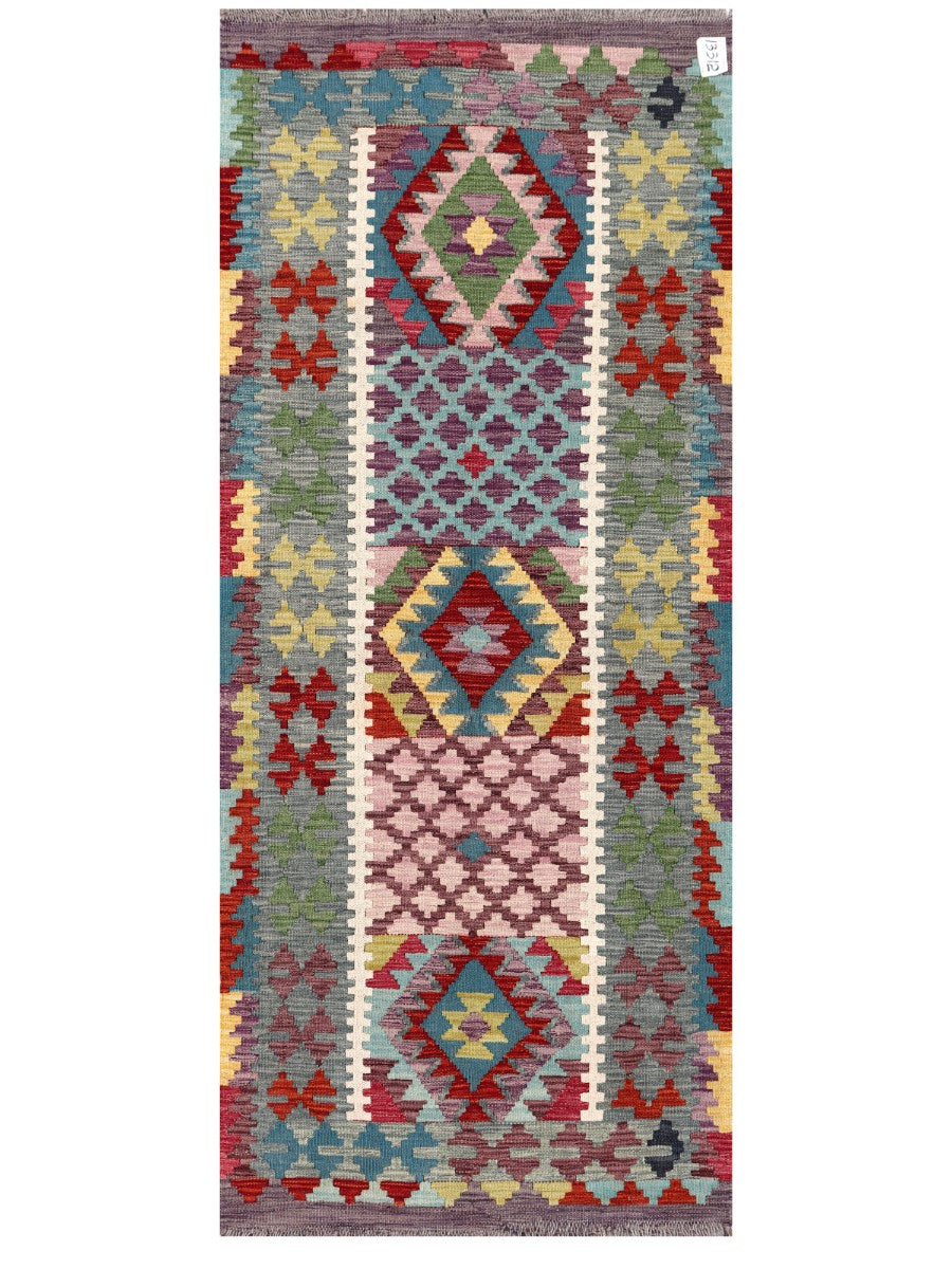 Maimana Afghanistan Kilim Rug - 194 x81 cm