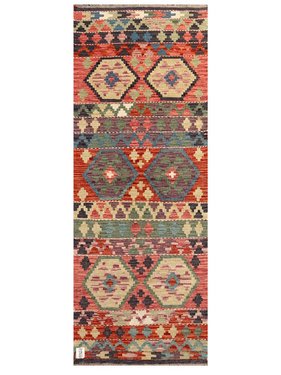 Maimana Afghanistan Kilim Rug - 208 x80 cm
