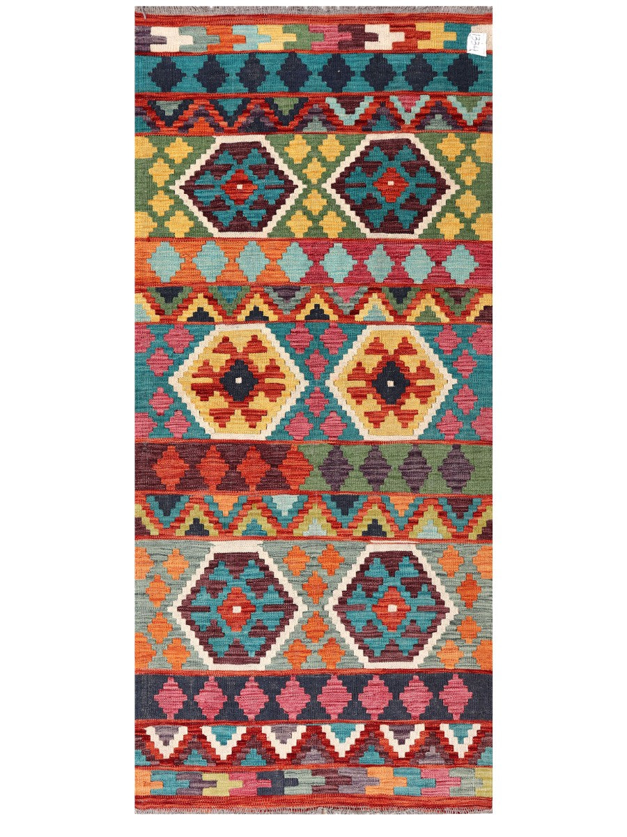 Maimana Afghanistan Kilim Rug - 194 x86 cm