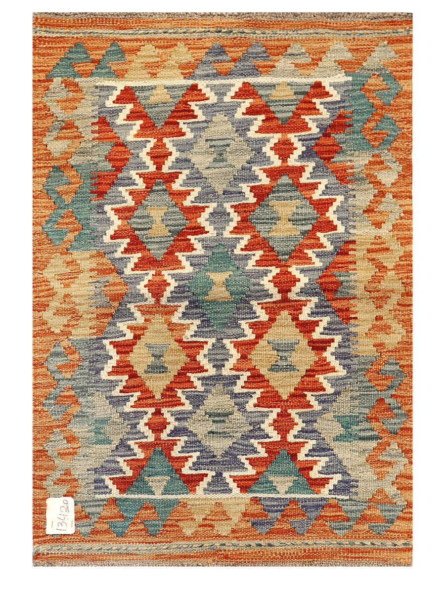 Maimana Afghanistan Kilim Rug - 89 x 61 cm