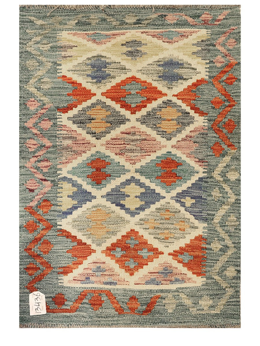 Maimana Afghanistan Kilim Rug - 89 x 63 cm
