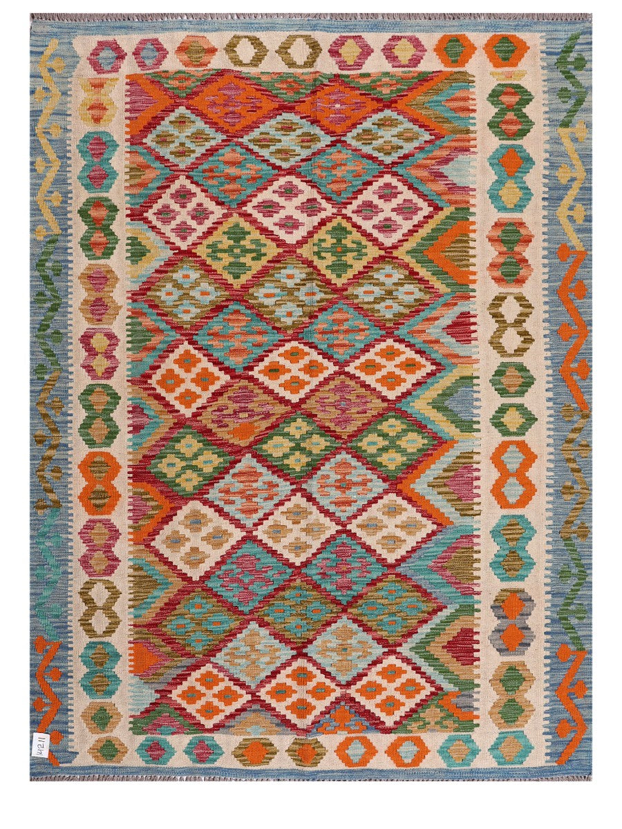 Maimana Afghanistan Kilim Rug - 207 x156 cm