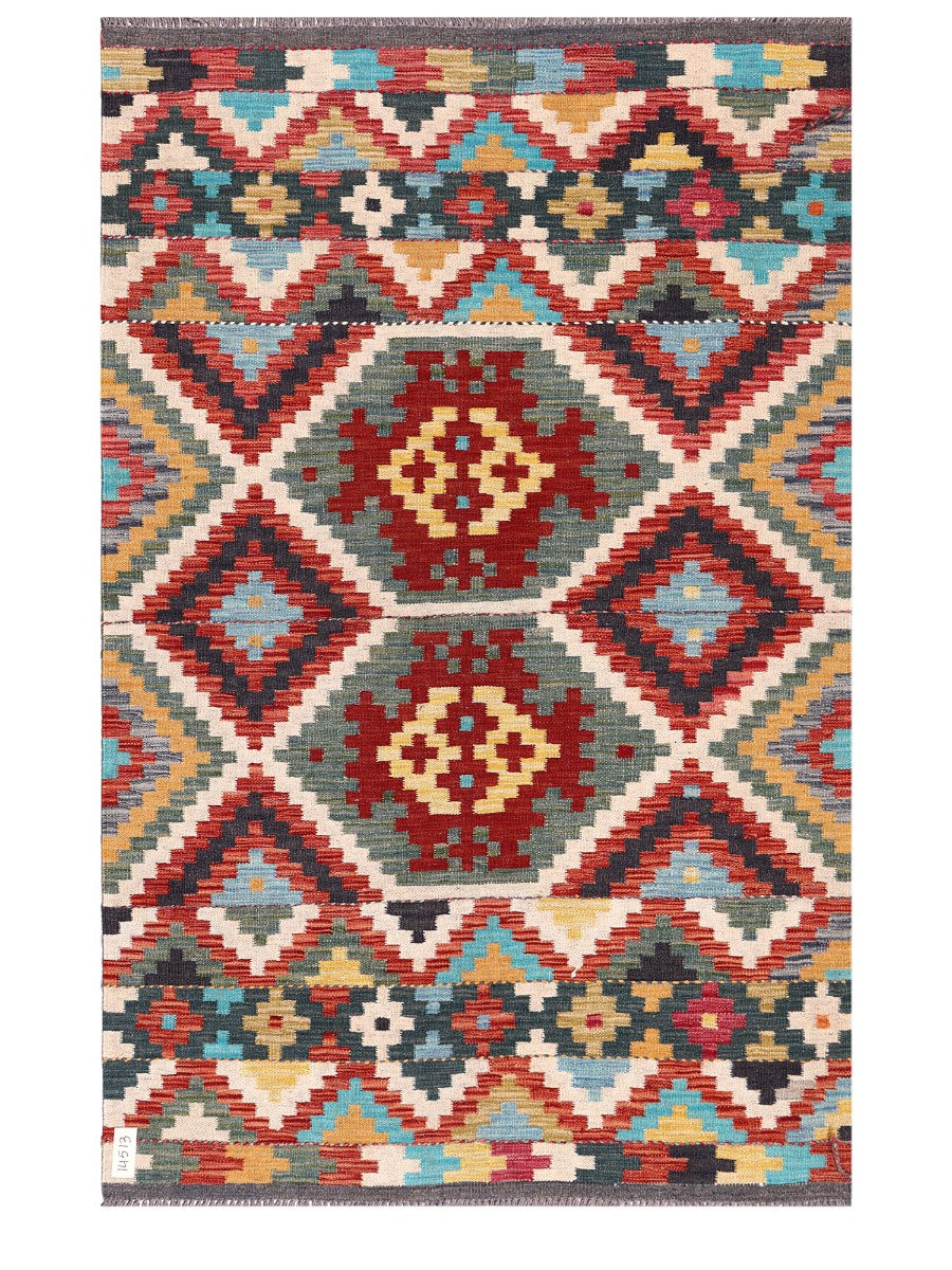 Maimana Afghanistan Kilim Rug - 187 x122 cm