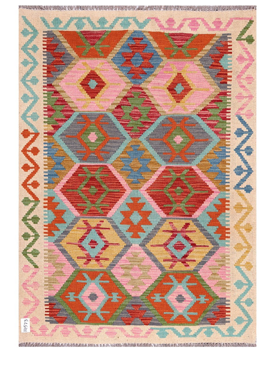 Maimana Afghanistan Kilim Rug - 147 x106 cm