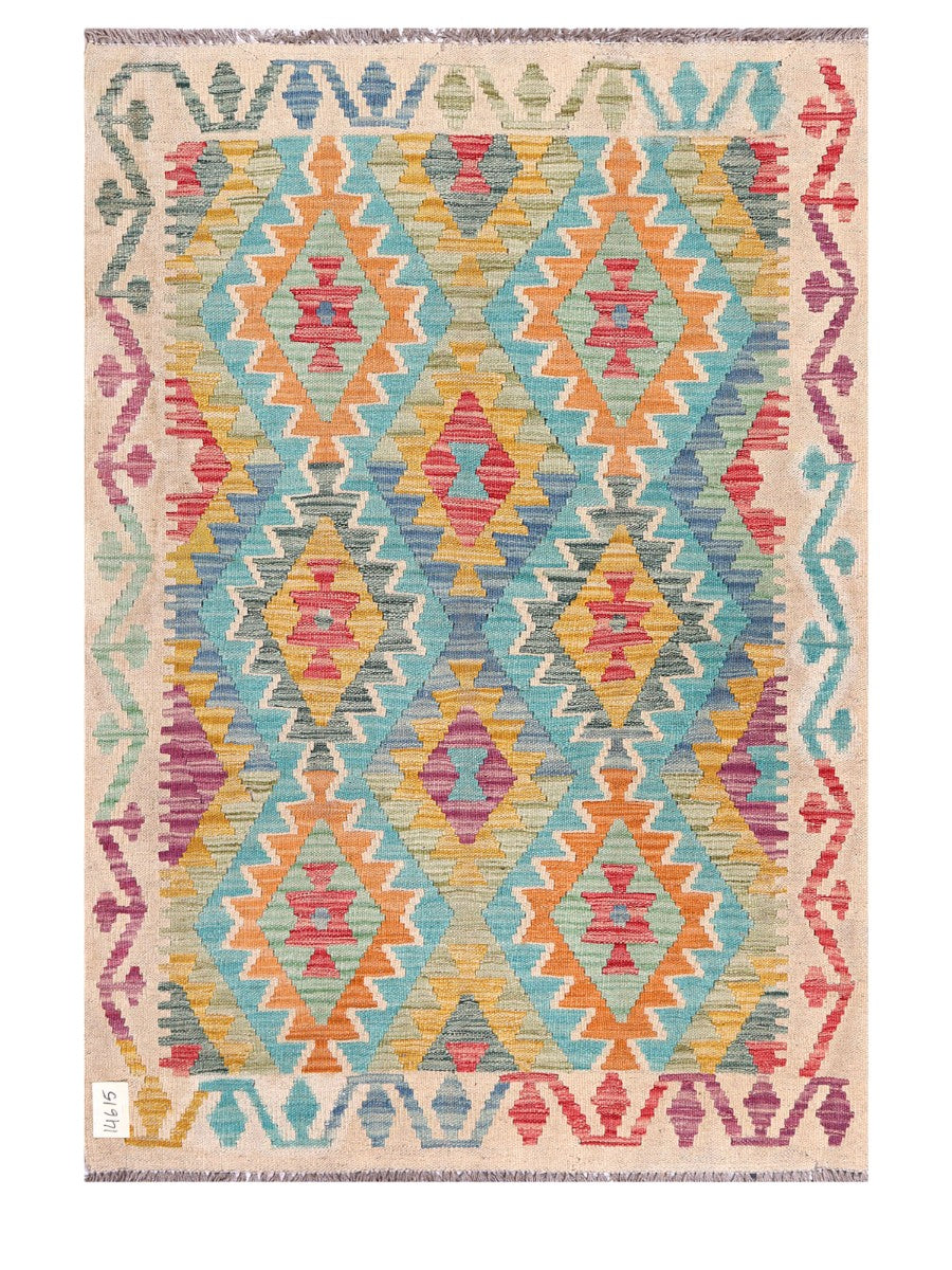 Maimana Afghanistan Kilim Rug - 145 x102 cm