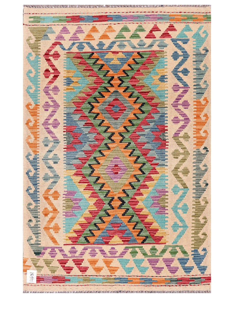 Maimana Afghanistan Kilim Rug - 147 x99 cm