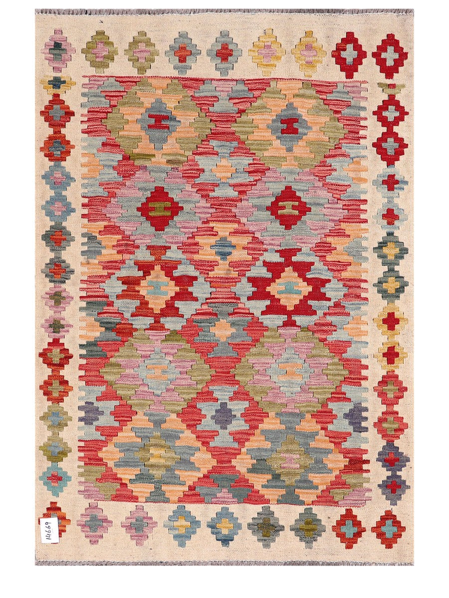 Maimana Afghanistan Kilim Rug - 147 x99 cm