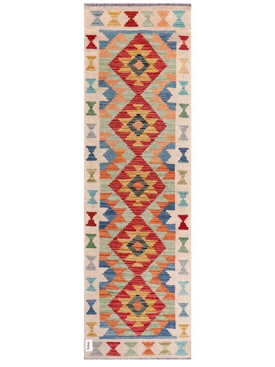 Maimana Afghanistan Kilim Rug - 204 x63 cm