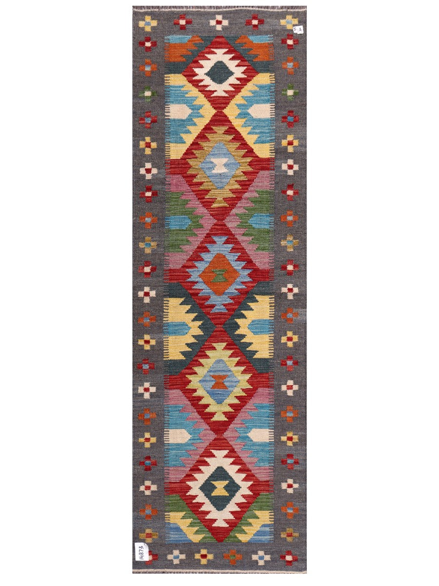 Maimana Afghanistan Kilim Rug - 203 x64 cm
