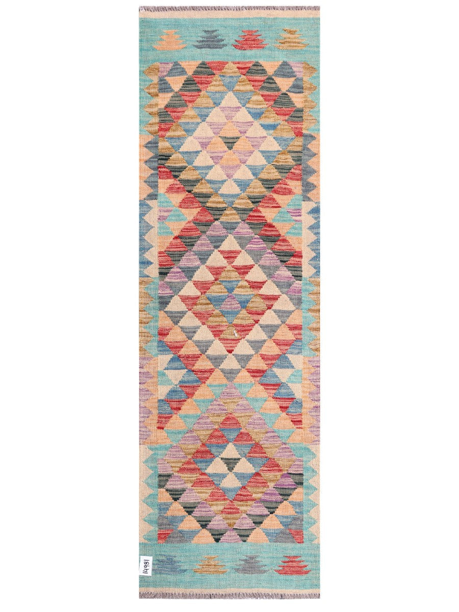 Maimana Afghanistan Kilim Rug - 198 x62 cm