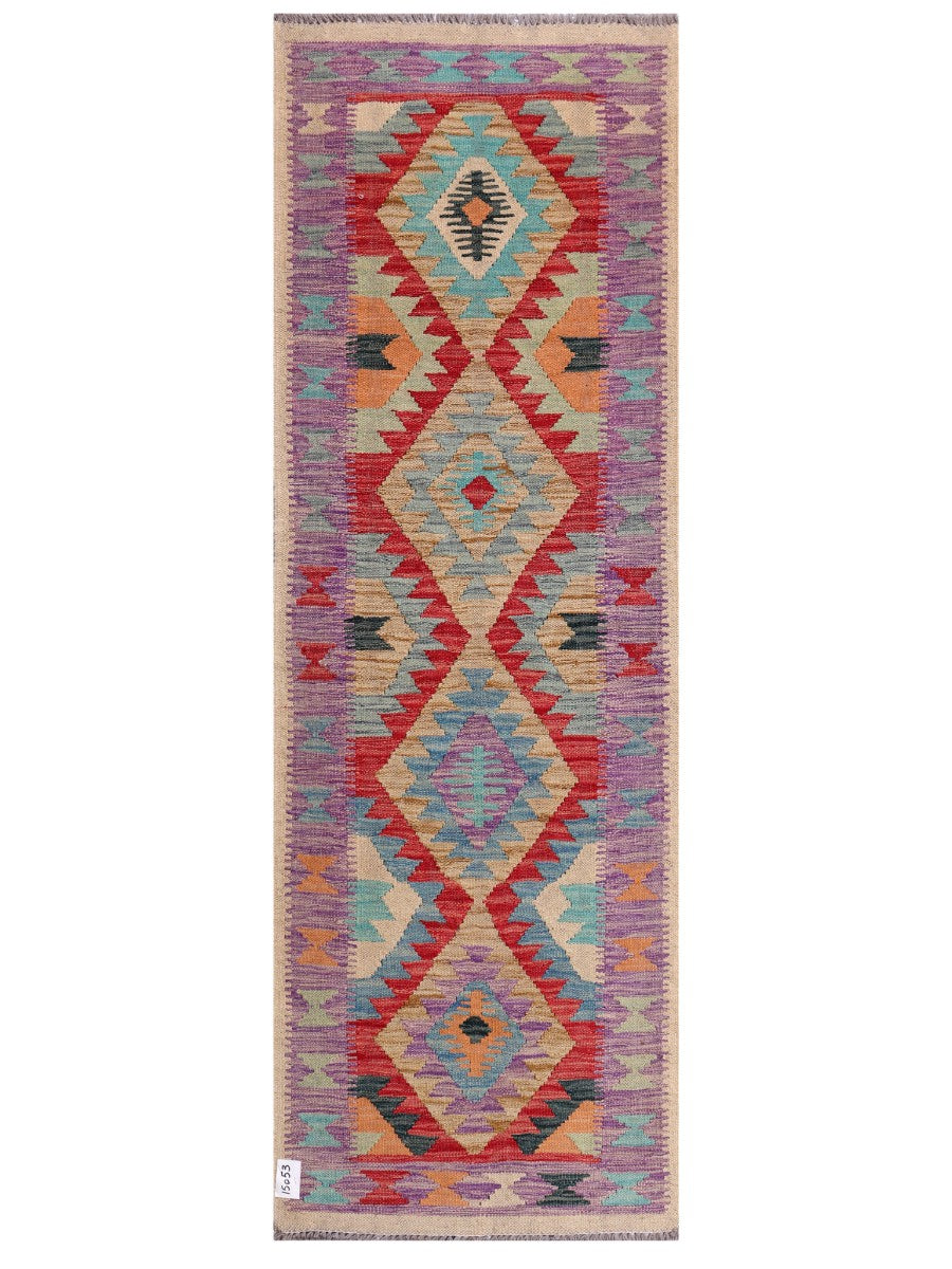 Maimana Afghanistan Kilim Rug - 201 x68 cm