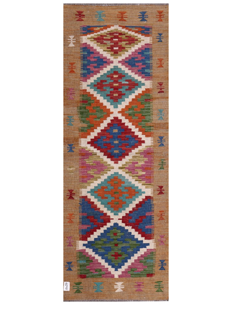 Maimana Afghanistan Kilim Rug - 196 x71 cm
