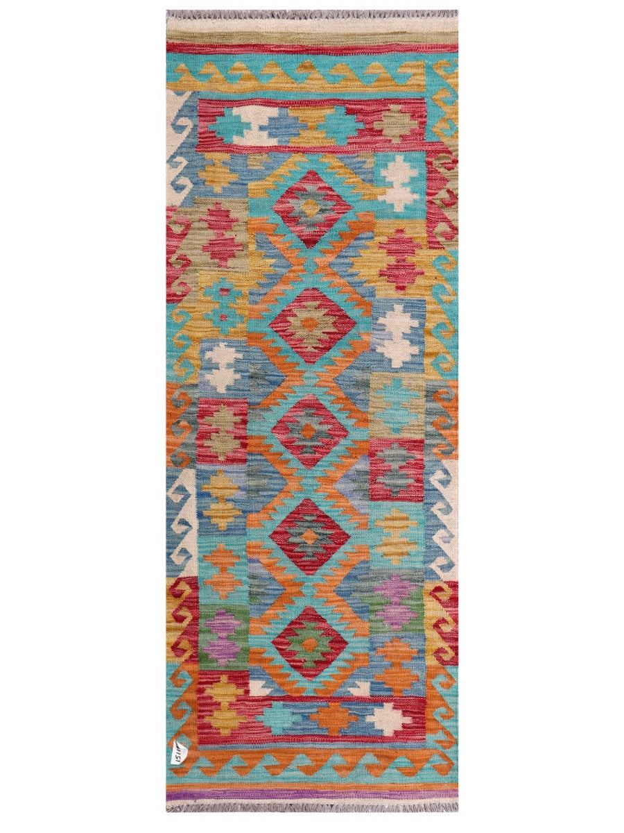 Maimana Afghanistan Kilim Rug - 195 x73 cm