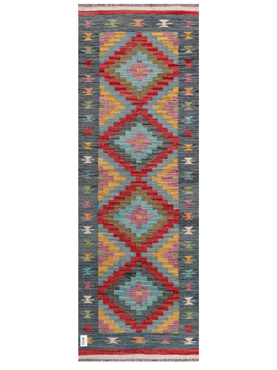 Maimana Afghanistan Kilim Rug - 199 x69 cm