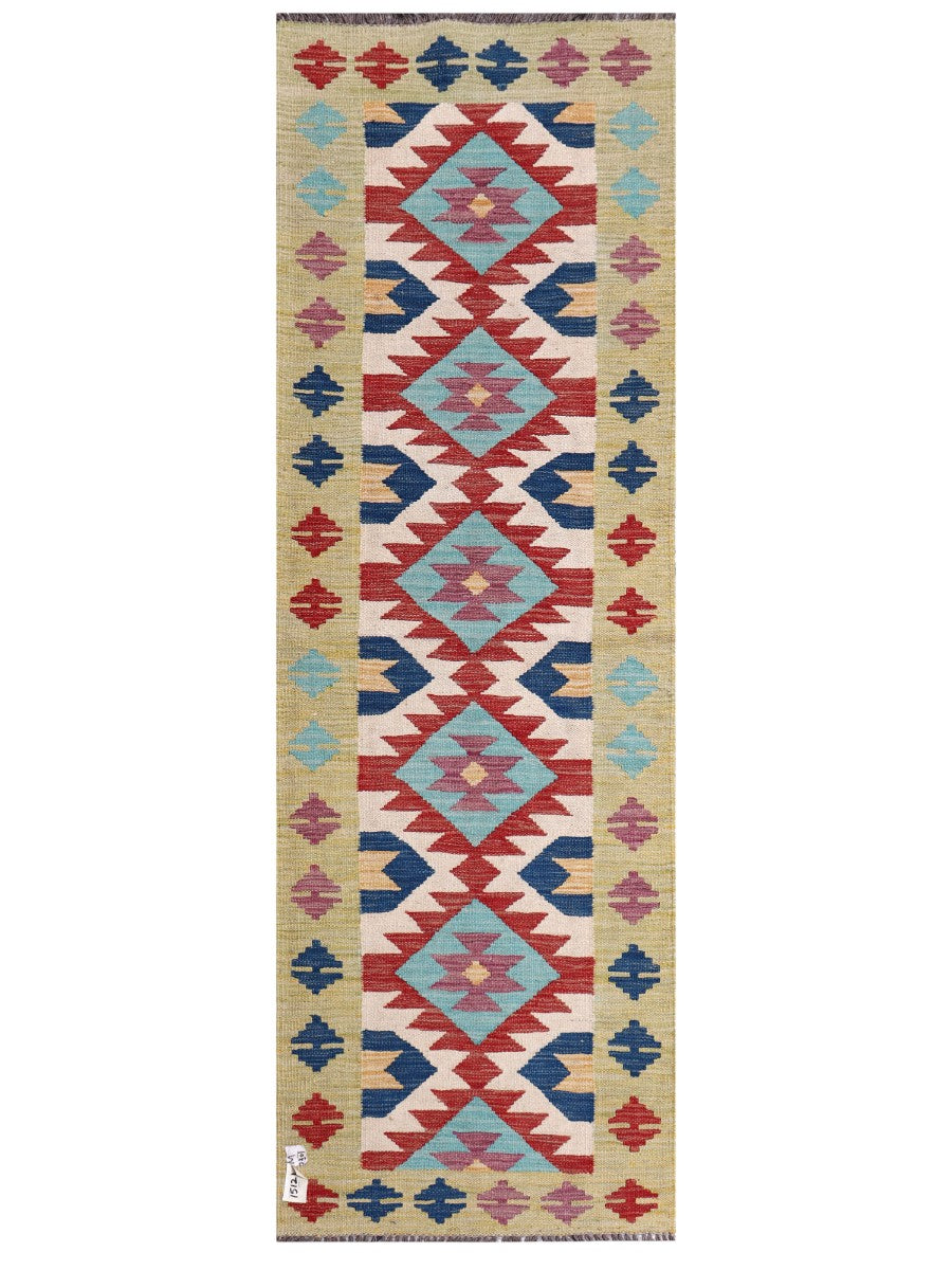 Maimana Afghanistan Kilim Rug - 201 x67 cm