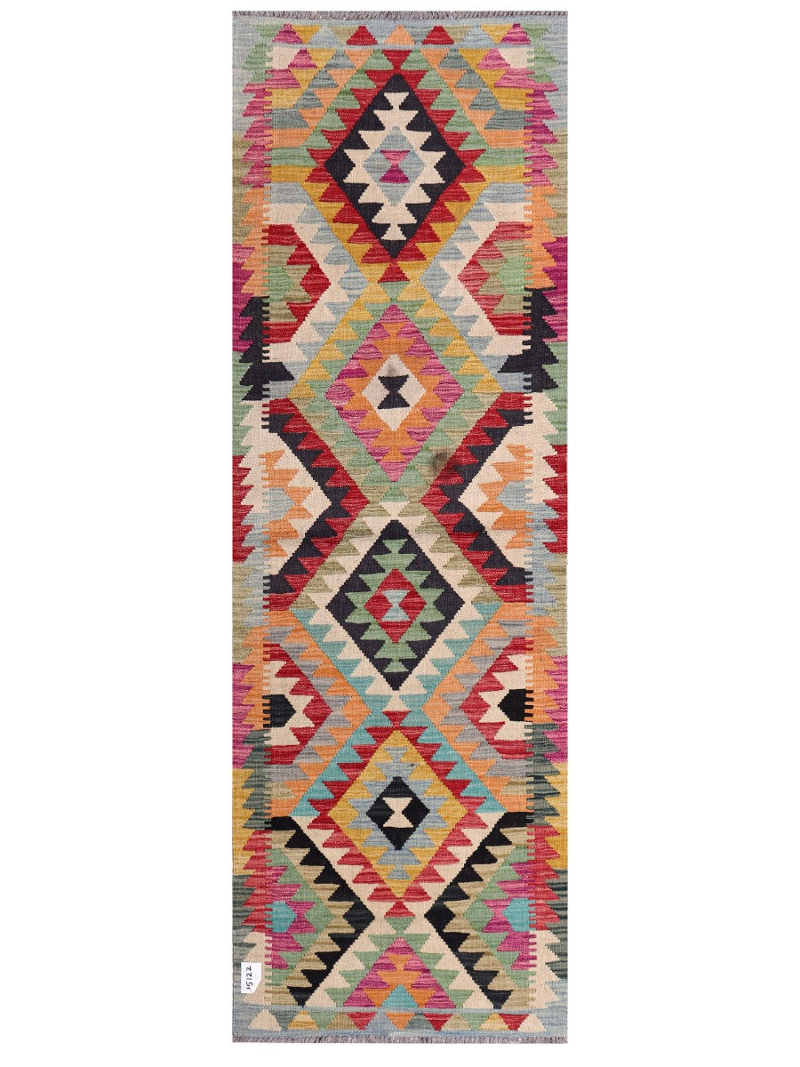 Maimana Afghanistan Kilim Rug - 198 x66 cm