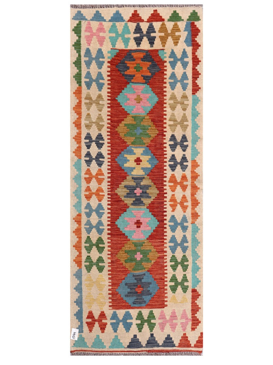 Maimana Afghanistan Kilim Rug - 198 x77 cm