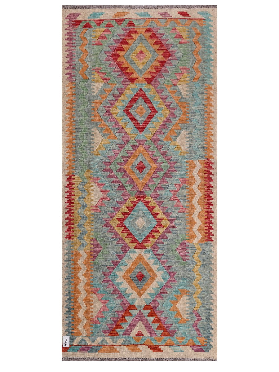 Maimana Afghanistan Kilim Rug - 201 x90 cm