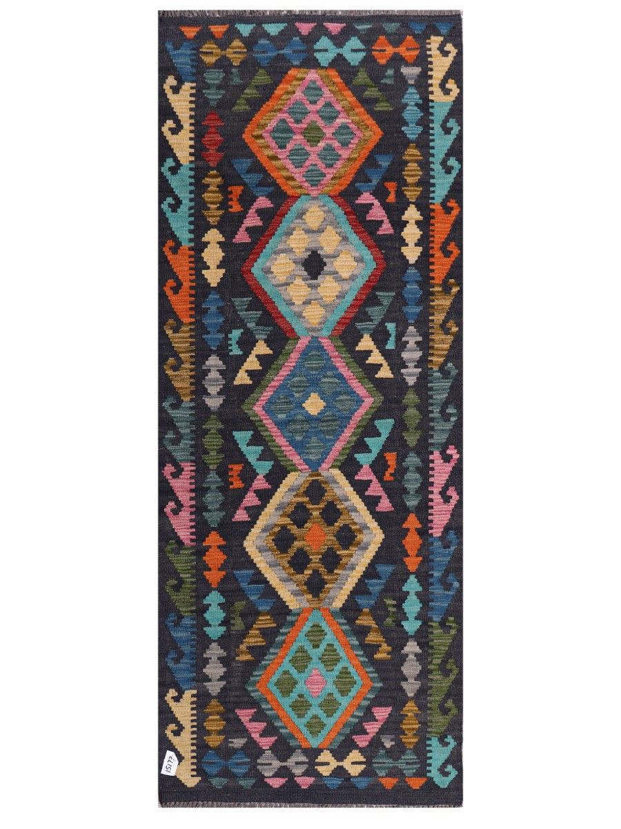 Maimana Afghanistan Kilim Rug - 209 x82 cm