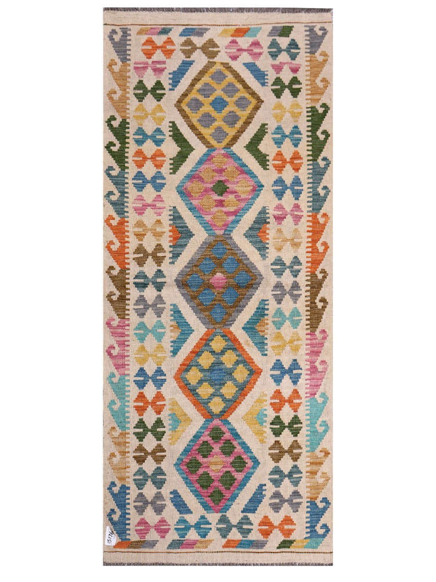 Maimana Afghanistan Kilim Rug - 201 x85 cm